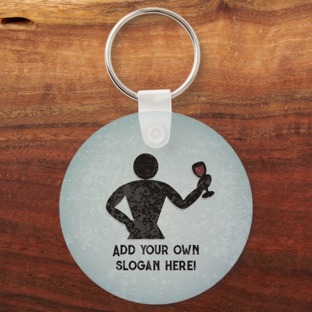 Wine taster / vitner/ sommelier - your text on keychain (Front)