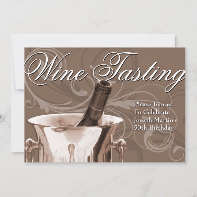 Wine Tasting 50th Birthday Party Invitations (Front)