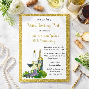 Wine Tasting Anniversary Party  Invitation