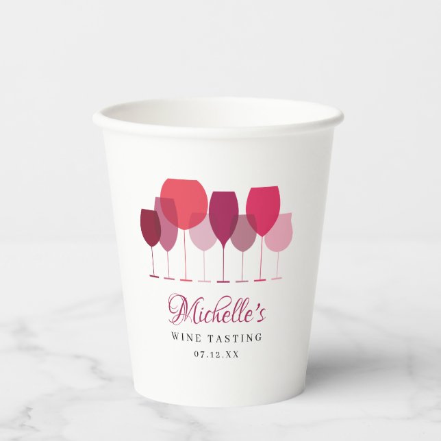 Wine Tasting Beverage Paper Cups (Front)