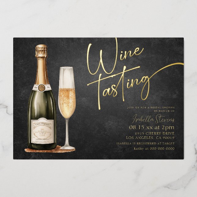 Wine Tasting Bridal Shower Invitation (Front)