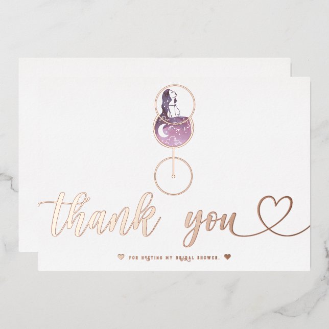 Wine Tasting Bridal Shower Script Thank You Card (Front/Back)