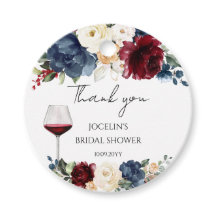 Wine Tasting Bridal Shower Thank You Favour Tags