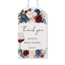 Wine Tasting Bridal Shower Thank You Gift Tags