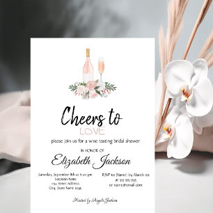 Wine Tasting Burgundy Flowers Bridal Shower Invita Invitation