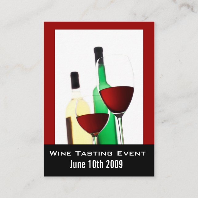 Wine Tasting Event Mini Invite Cards (Front)