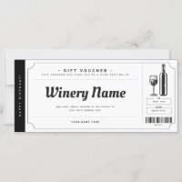 Wine Tasting Gift Ticket Voucher Certificate