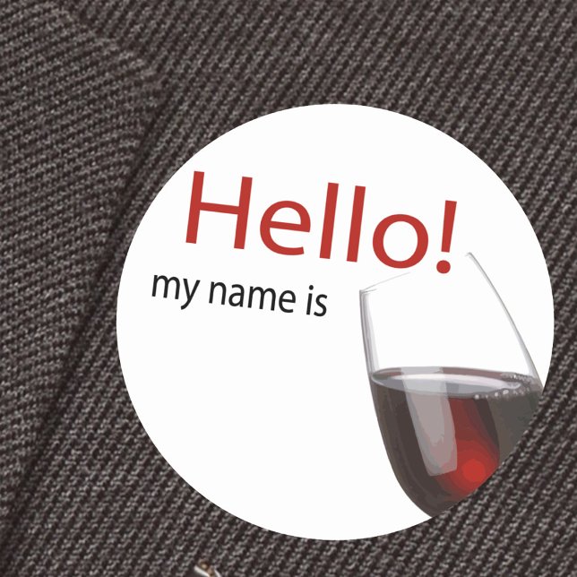 Wine tasting hello name tag (Creator Uploaded)