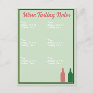 Wine Tasting Notecard Postcard