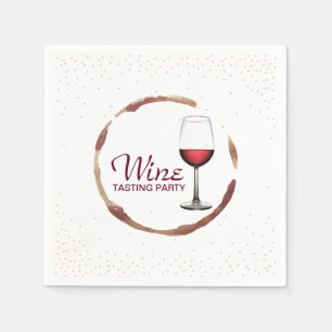 Wine Tasting Party Classy Wine Glass Stain Napkin