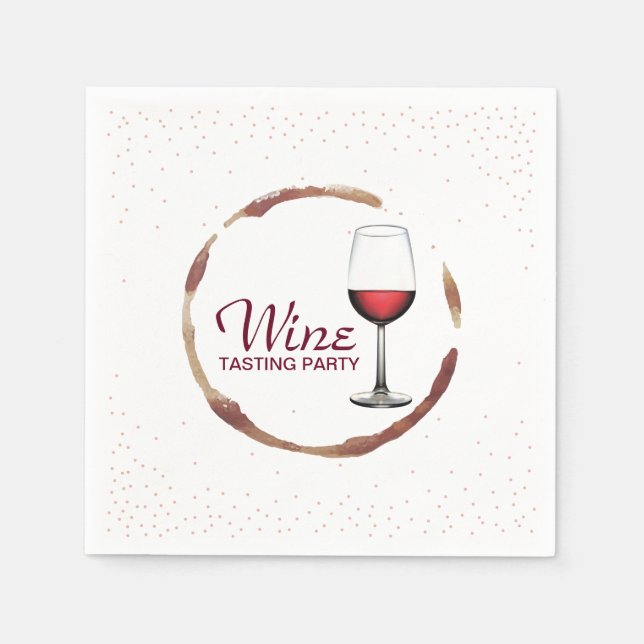 Wine Tasting Party Classy Wine Glass Stain Napkin (Front)