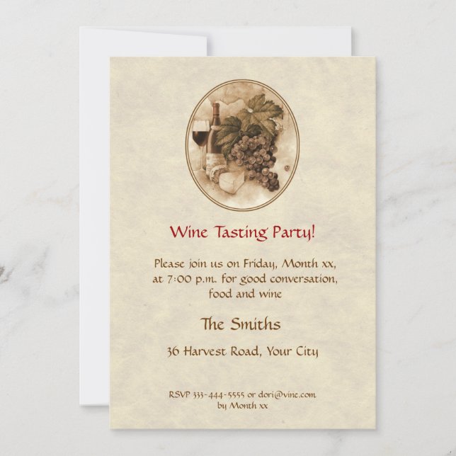 Wine Tasting Party Invitation (Front)