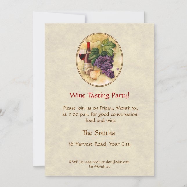 Wine Tasting Party Invitation (Front)