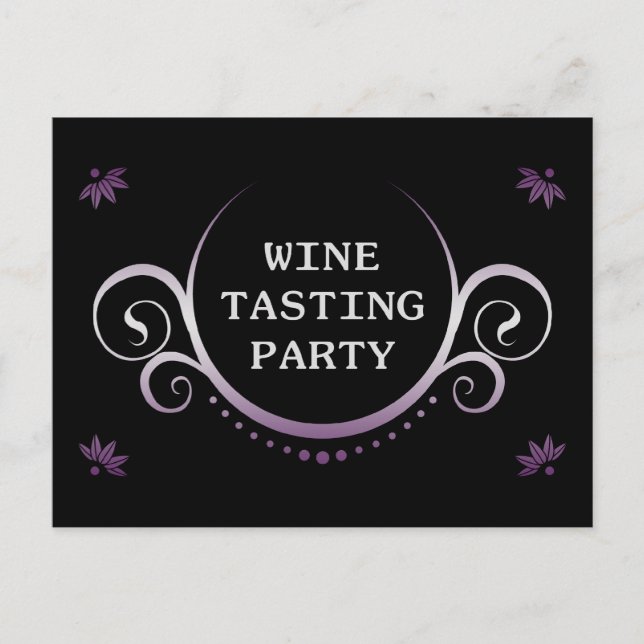 wine tasting party invitation postcard (Front)