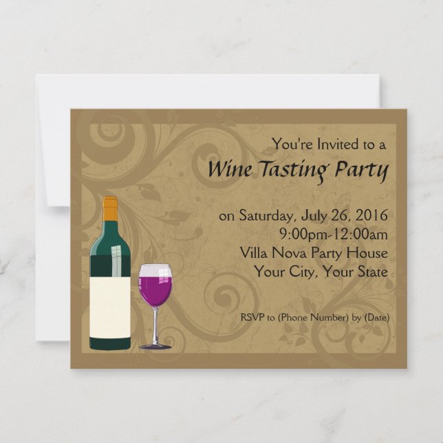 Wine Tasting Party Invitations (Front)