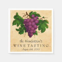 Wine Tasting Party Vintage Grapes Personalized