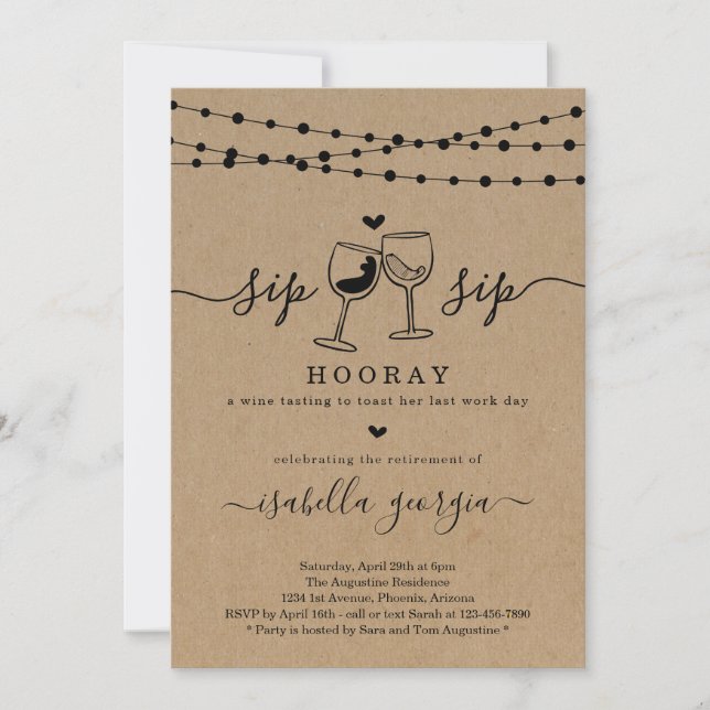 Wine Tasting Retirement Party Invitation (Front)