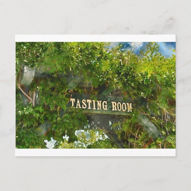 Wine Tasting Room Sign Postcard (Front)