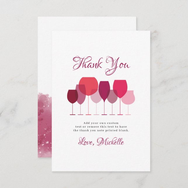 Wine Tasting Thank You Cards (Front/Back)