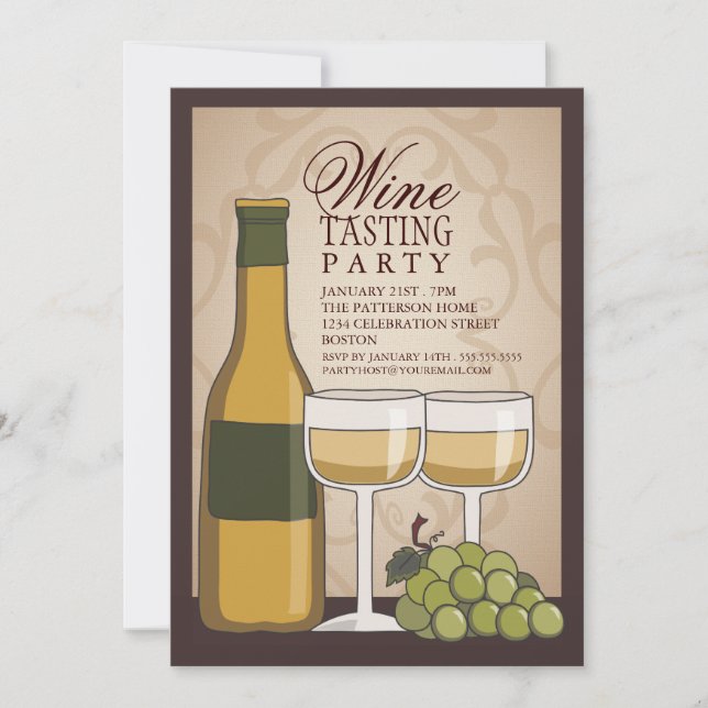 Wine Tasting Tuscan Old World Party Invitation (Front)