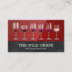 Wine Tastings   Marble   Red High Gloss Business Card