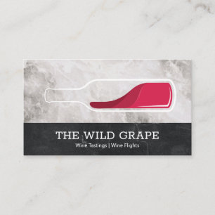 Wine Tastings   Marble   Wine Bottle Logo Business Card