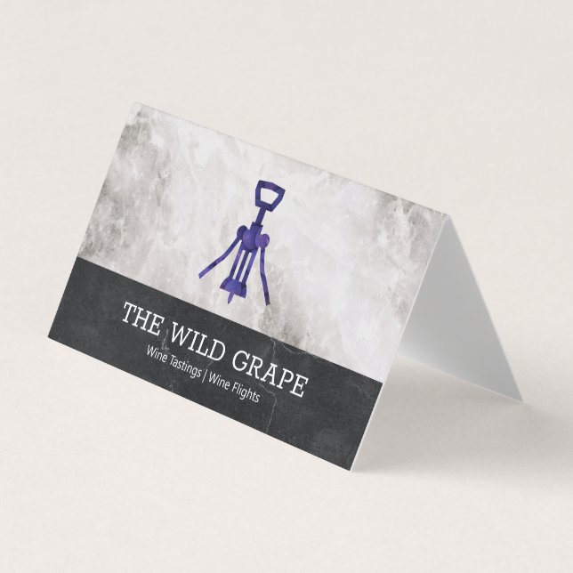 Wine Tastings | Marble | Wine Opener Business Card (Front)