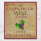 Wine Template Elegant Vintage Purple Grapes Custom