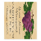 Wine Template Vintage Grapes Personalized Bottle