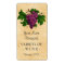 Wine Template Vintage Grapes Personalized Bottle