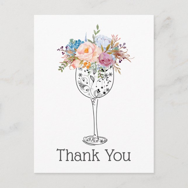 wine,  thank you card (Front)
