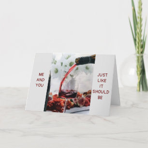 **WINE, THE TWO OF US AND SOME MISTLETOE** CARD