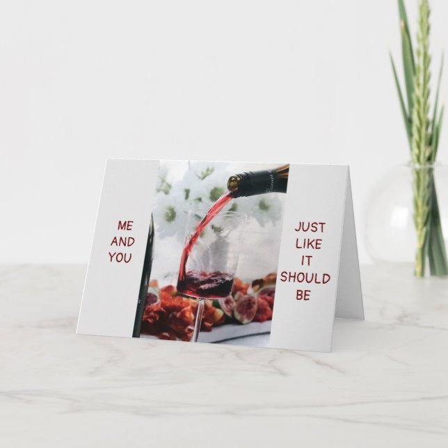 **WINE, THE TWO OF US AND SOME MISTLETOE** CARD (Front)