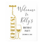 Wine theme, adult party, welcome sign