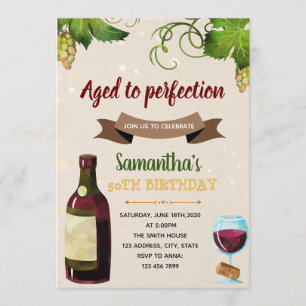 Wine theme party invitation
