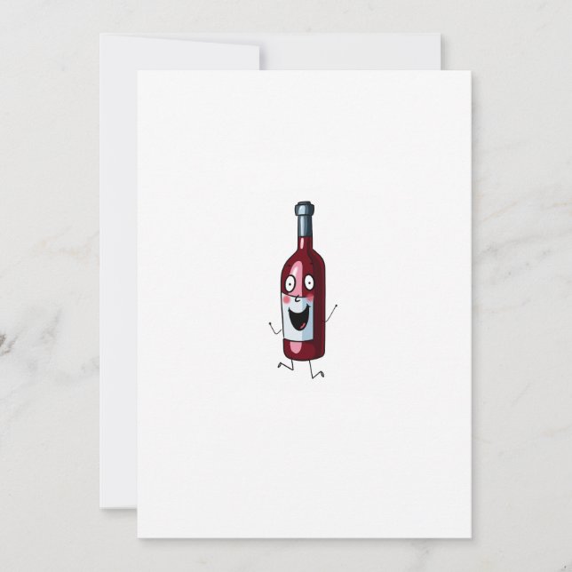 Wine theme, red wine, bottle of wine invitation (Front)