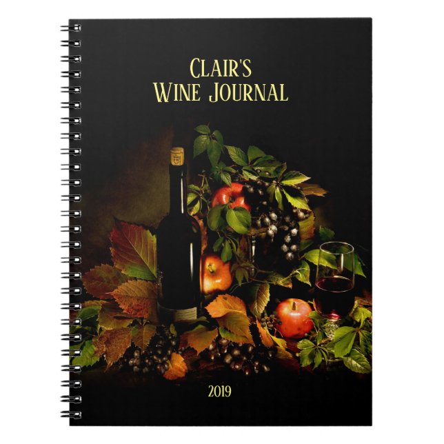 Wine Theme Still LIfe/Personalized Wine Journal (Front)