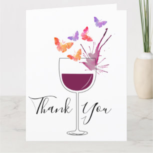 wine theme, thank you card