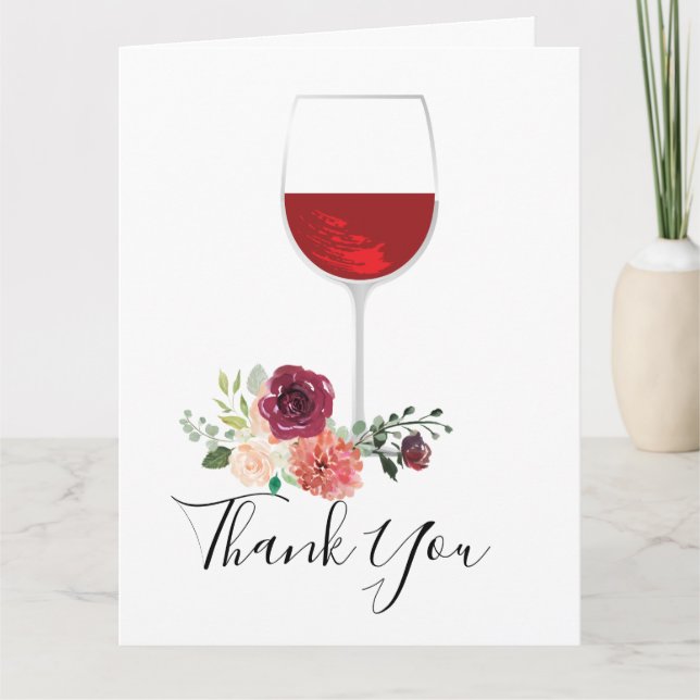 wine theme, thank you card (Front)