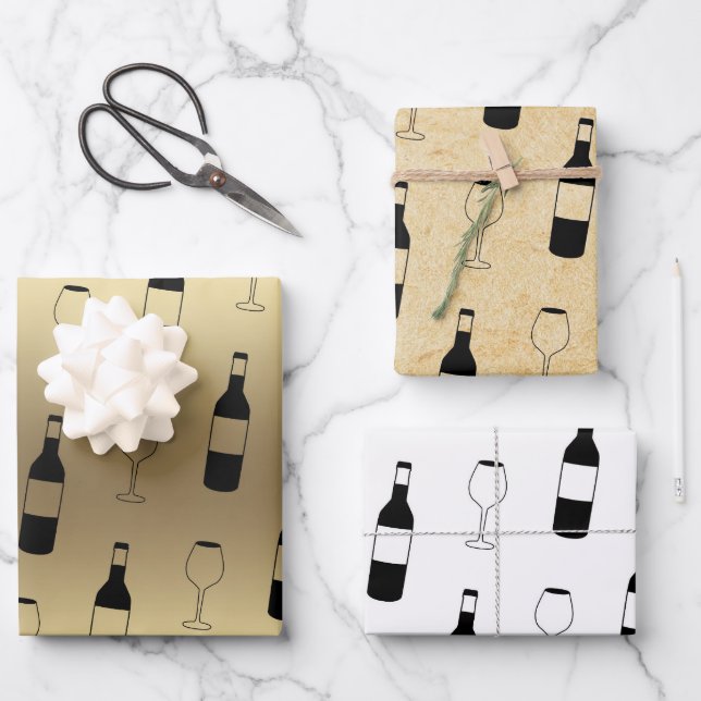 Wine Theme Wrapping Paper - Wine Lover Gift Wrap (Front)
