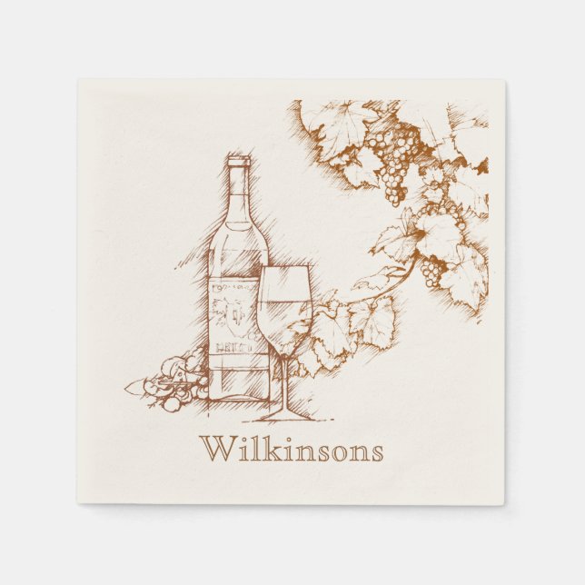 Wine Themed Drawing Napkin (Front)