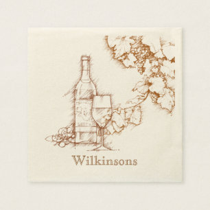 Wine Themed Drawing Napkin