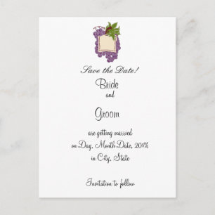 Wine Themed Save the Date Announcement Postcard