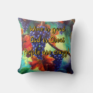 Wine themed throw pillow