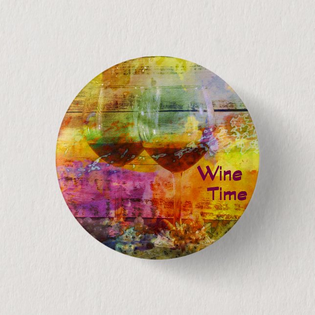 Wine Time Marbled Button (Front)