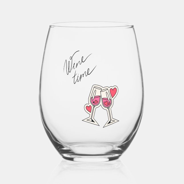 Wine Time Stemless Wine Glass (Front)