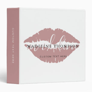 Wine Tinted Lips Calligraphy Script QR code Binder