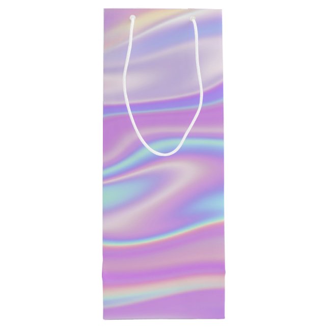 Wine Tote Bags with delicate holographic waves (Back)