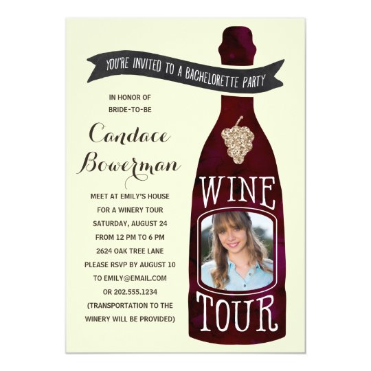 Wine Tour Bachelorette Party Invitations 2