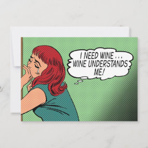 "Wine Understands Me!" Note Card